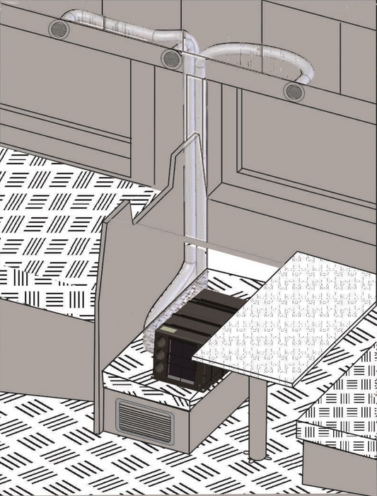 Pioneer 10,000 BTU 115V Under-Bench RV Inverter Packaged Heat Pump Air Conditioner - PYR009AZUDCIPD