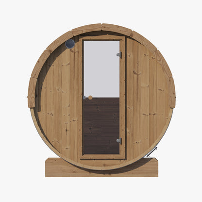 E7W Barrel Sauna Front View